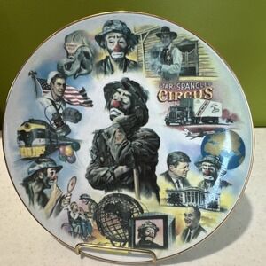 Looking Back Emmett Kelly 65th Birthday Plate #4140 of 6500 With Stand Clown Vtg